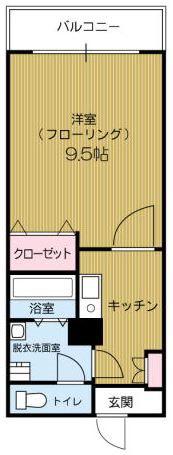 第3ケイコーマンション駅南(1K/3階)の間取り写真