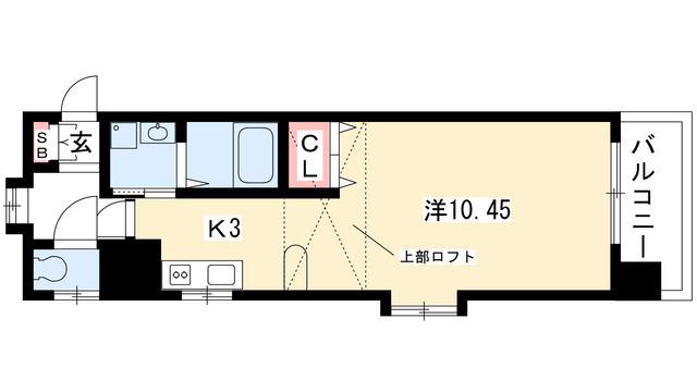 グリム覚王山(1DK/3階)の間取り写真
