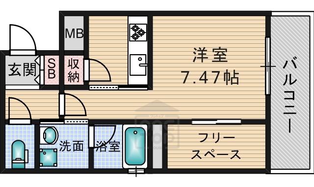 LUXIA(1K/2階)の間取り写真