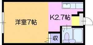 ヴィラージュ12(1K/3階)の間取り写真