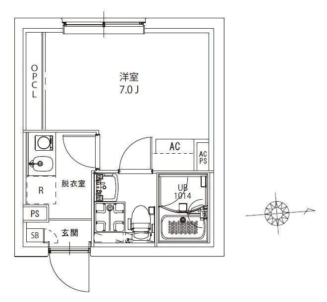 AXIA M-CITY浮間公園(1K/1階)の間取り写真