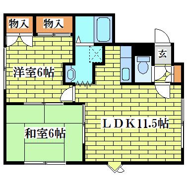 ラソネット(2LDK/2階)の間取り写真