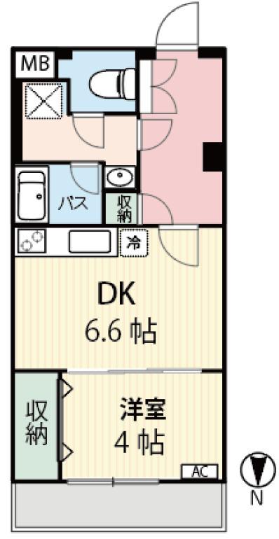 メゾン大和(1DK/5階)の間取り写真