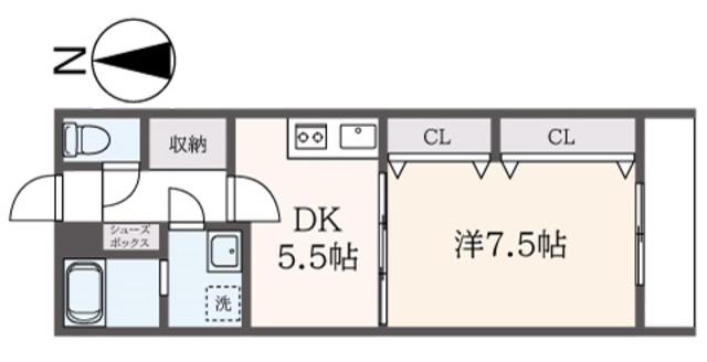 グレースキャッスル(1DK/3階)の間取り写真