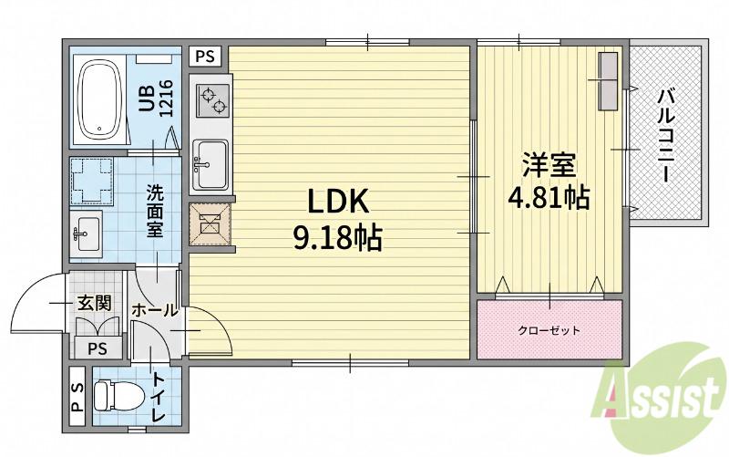 ソフィアウエスト(1LDK/2階)の間取り写真