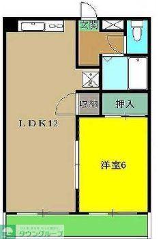 笠川ハイツ(1LDK/2階)の間取り写真
