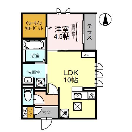 アクシア西宮北口(1LDK/1階)の間取り写真