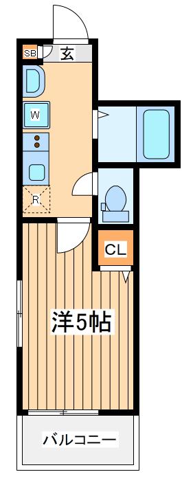 メルディア六角橋1丁目(1K/3階)の間取り写真