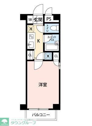 サンテミリオン小石川後楽園(1K/5階)の間取り写真