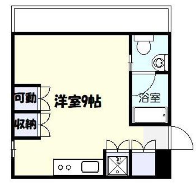 リファイン武蔵小杉(ワンルーム/2階)の間取り写真