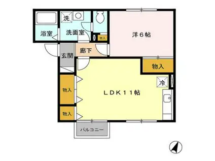 メゾン・ド・マリアージュ G(1LDK/1階)の間取り写真