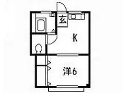 第一ガーネットハウス(1K/2階)の間取り写真