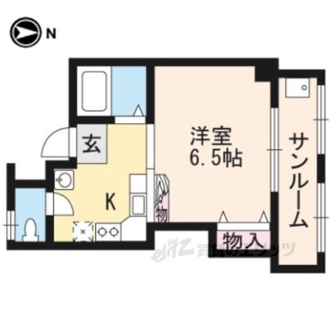 葛城マンション(1K/3階)の間取り写真