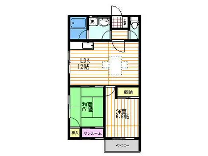 クレールメゾン(2LDK/2階)の間取り写真