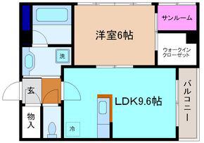 クルエボヌール西念(1LDK/2階)の間取り写真