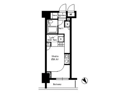 パークルージュ赤坂檜町(ワンルーム/7階)の間取り写真