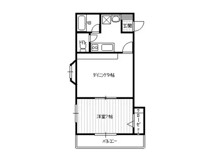 フィリー C(1DK/2階)の間取り写真