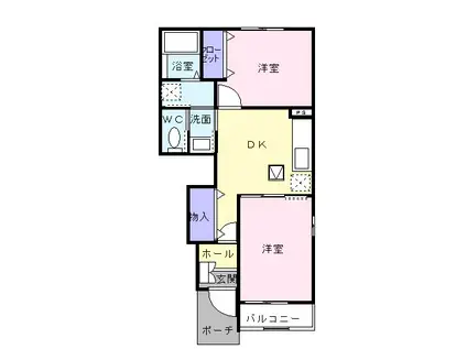 フロール レイナ I(2DK/1階)の間取り写真