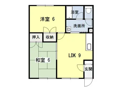 ハイツ川上(2DK/1階)の間取り写真