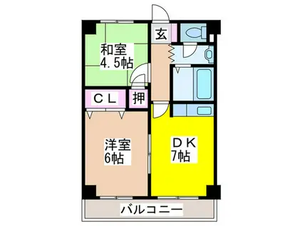 メゾン加美(2DK/3階)の間取り写真