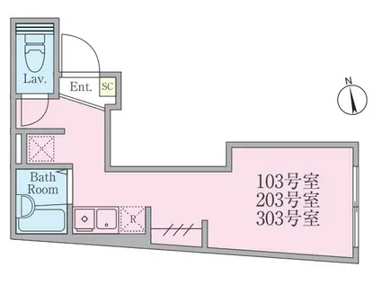 REBERTY若木(ワンルーム/3階)の間取り写真