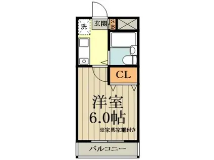 フェニックスマンション小金井(1K/1階)の間取り写真
