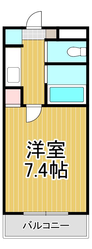 シティハウス仁川Ⅱ(1K/2階)の間取り写真