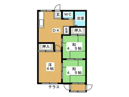 横須賀ハイツ(3DK/1階)の間取り写真