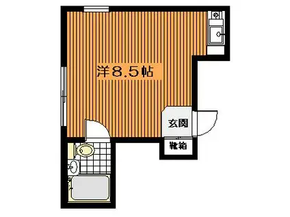 メゾンR-BOX(ワンルーム/1階)の間取り写真