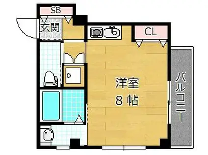 レジデンス・サンコー(ワンルーム/2階)の間取り写真