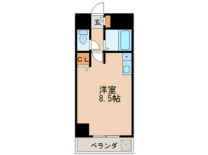 タウンエステート新栄(ワンルーム/4階)の間取り写真
