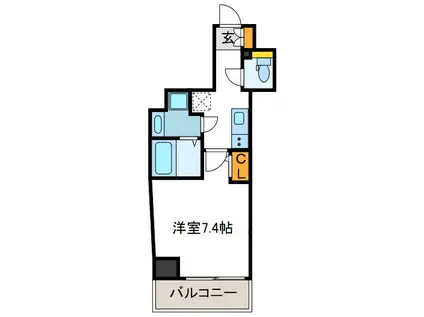 エグゼ阿倍野(1K/10階)の間取り写真