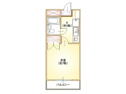 エクセルホームズ飯田(1K/4階)の間取り写真