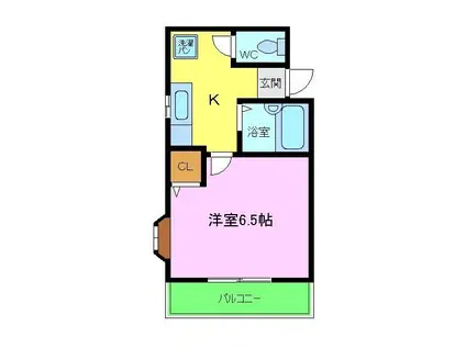 須賀OKIハウス(1K/1階)の間取り写真