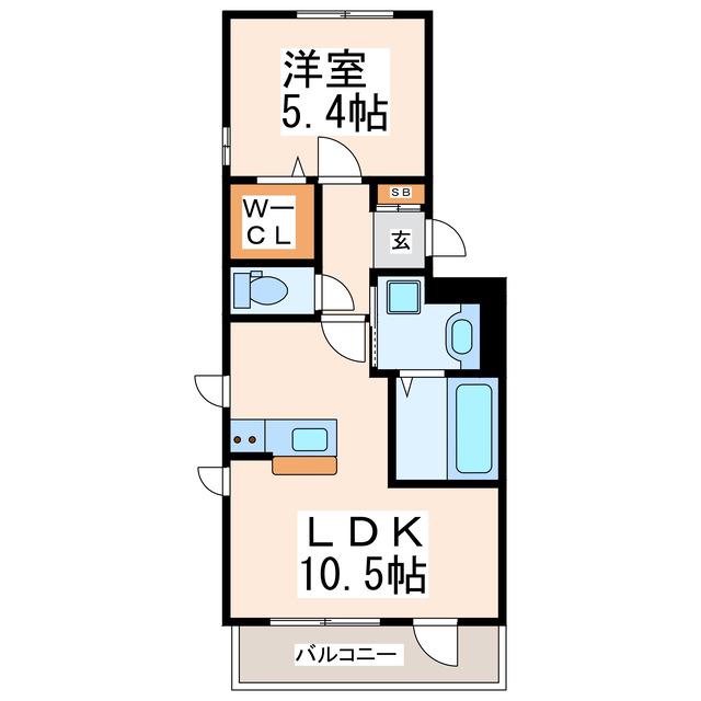 FELIZ(1LDK/1階)の間取り写真
