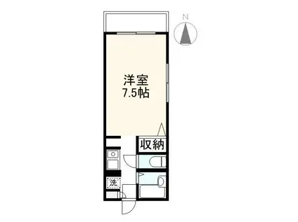 プレシャスタイムレインボー林(1K/1階)の間取り写真