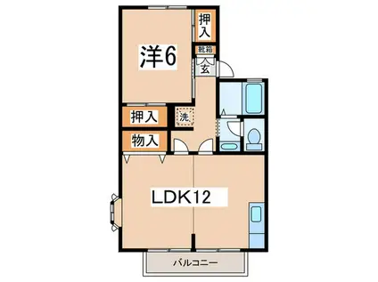 コンフォートヒルズI番館(1LDK/2階)の間取り写真