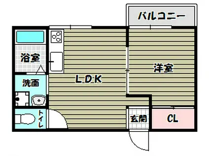 マンションシャトロー(1LDK/2階)の間取り写真