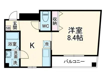 IMF習志野(1K/2階)の間取り写真