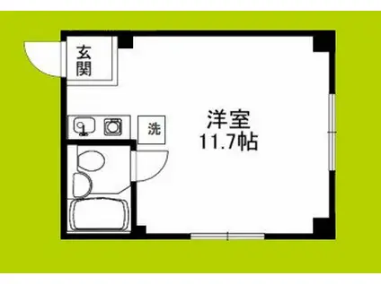 三栄ビル(ワンルーム/2階)の間取り写真
