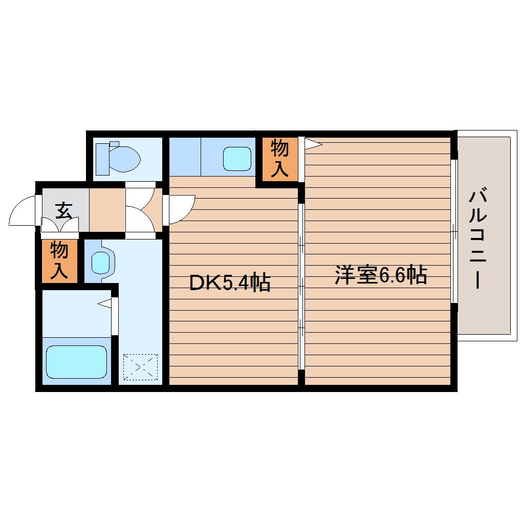 セロー明通館(1DK/1階)の間取り写真
