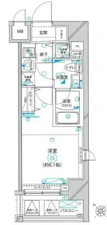 Le’a横濱ポートサイド 6階階 間取り