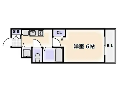 プレサンス難波元町(1K/7階)の間取り写真