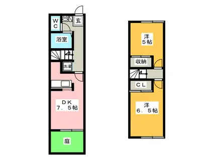 GARDEN SHIRAKI(2DK/1階)の間取り写真