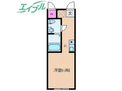 アコルデ蔵町(ワンルーム/3階)の間取り写真