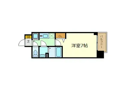 プレサンス金山デュアル(1K/13階)の間取り写真