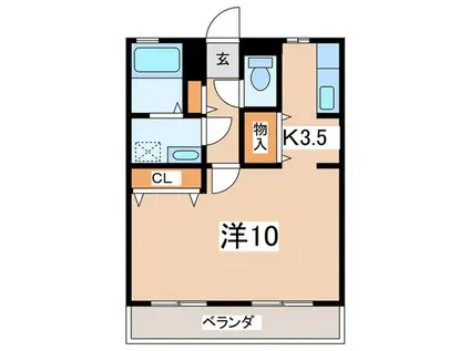 エスポワール(1K/1階)の間取り写真