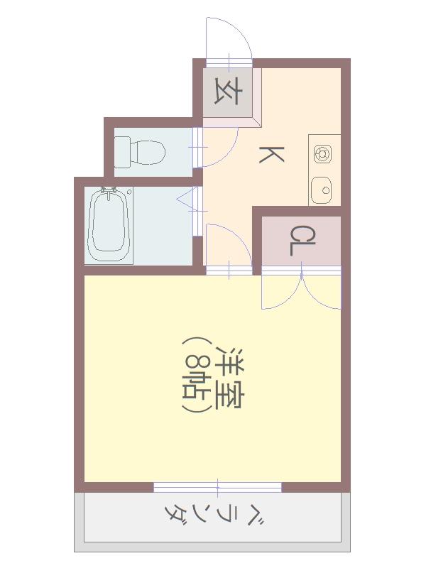 クラトン平野(1K/3階)の間取り写真
