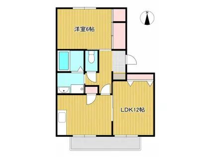 センチュリー21C棟(2DK/1階)の間取り写真