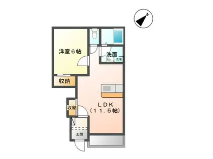 シャイン ヒルズ(1LDK/1階)の間取り写真